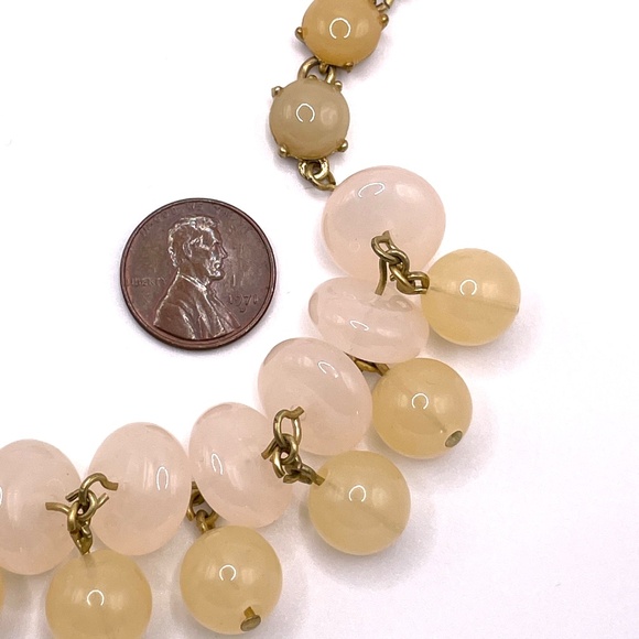 Vintage J Crew Pale Pink & Yellow Acrylic Beaded Necklace - Picture 5 of 11
